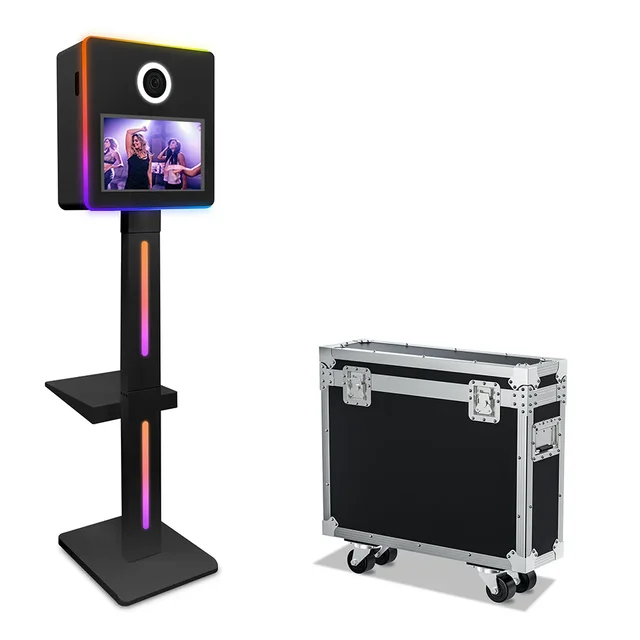 Portable Magic Mirror Photo Booth shell 15.6 Inch Touch Screen DSLR camera Photo Booth kiosk Selfie for Weddings Party Events ﻿