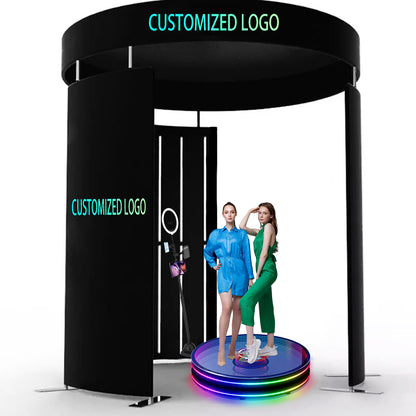 360 Photo Booth Enclosure Photobooth Backdrop 360 Video Photobooth Green Screen Stand Customized for Wedding Party Events