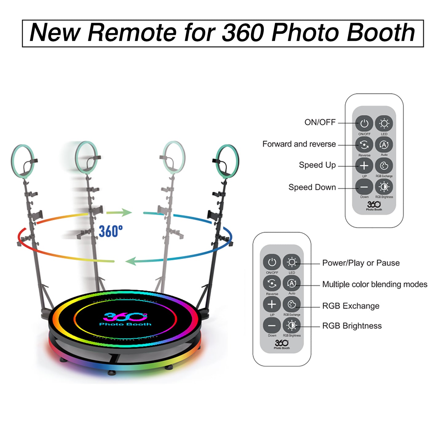 Rotating 360 Photo booth Machine for Video App Control Protable 360photo booth Selfie 360 Photobooth Machine for Parties Events