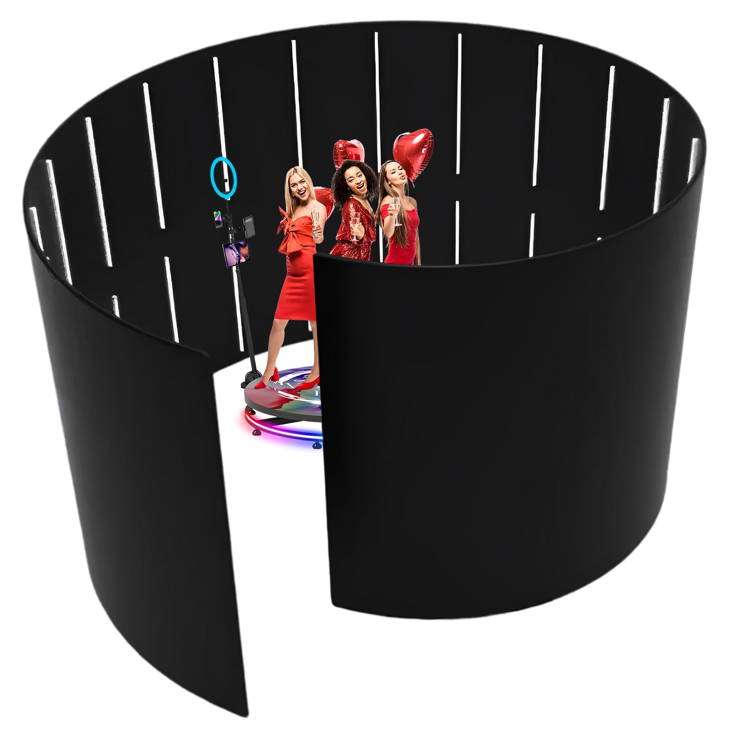 360 Photo Booth Enclosure Photobooth Backdrop 360 Video Photobooth Green Screen Stand Customized for Wedding Party Events