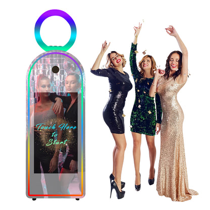 Selfie Arch Mirror Photo Booth Mirror Photo Booth Touch Screen Portable 32'' Touch Screen Photo Booth Machine for Wedding