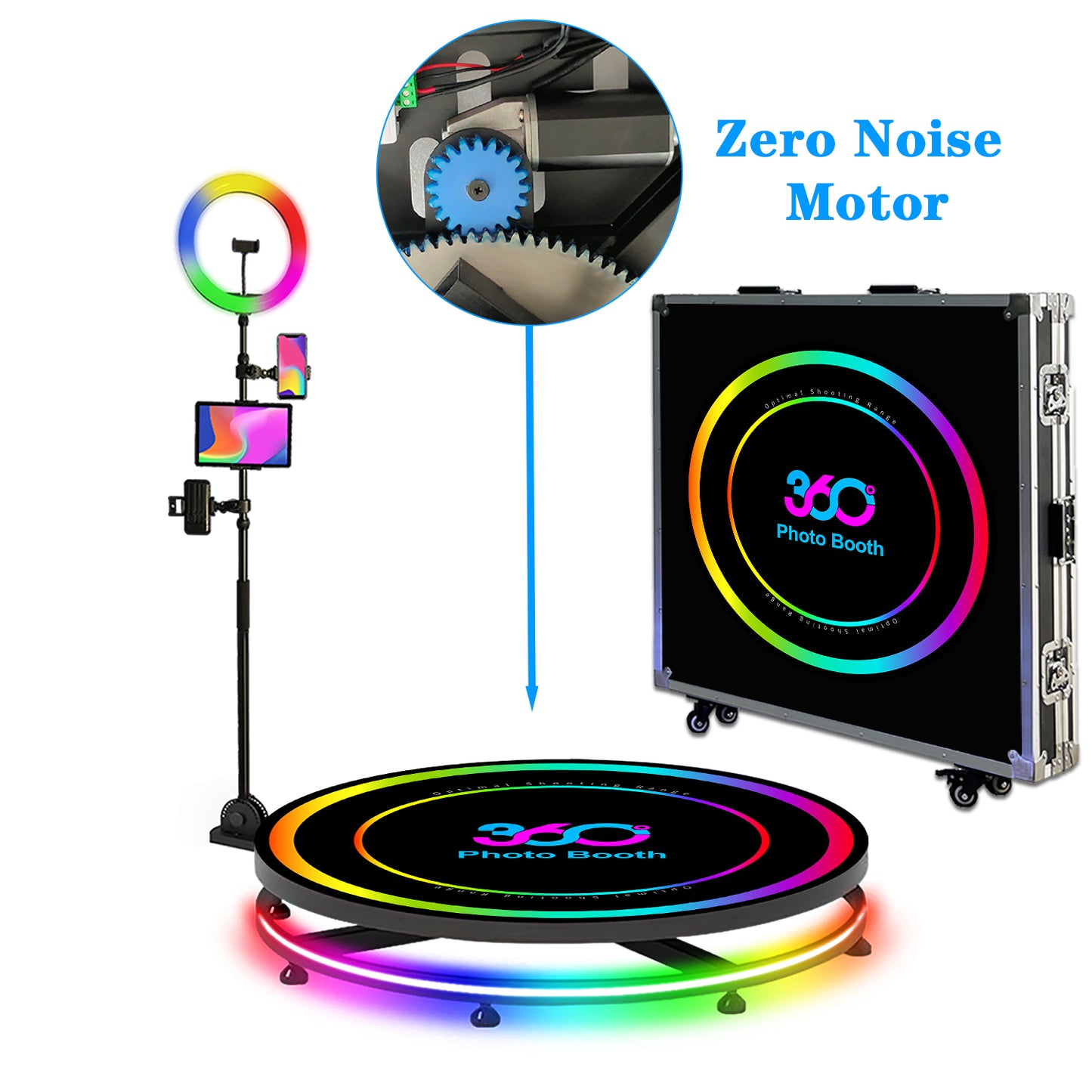 Rotating 360 Photo booth Machine for Video App Control Protable 360photo booth Selfie 360 Photobooth Machine for Parties Events