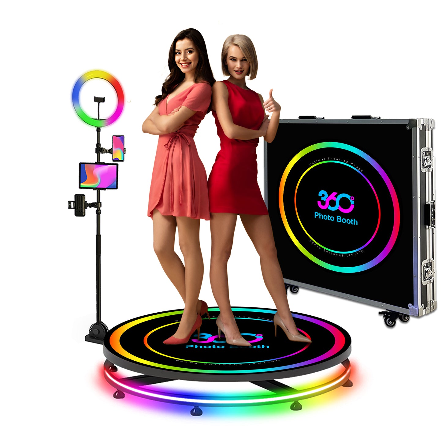 Rotating 360 Photo booth Machine for Video App Control Protable 360photo booth Selfie 360 Photobooth Machine for Parties Events