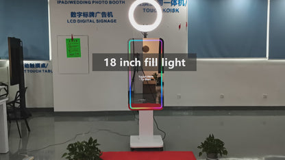 21.5 inch Touch Screen Magic Mirror Photo Booth Built-in Mini PC Portable Mirror Photo Booth Selfie Machine for Partys Events