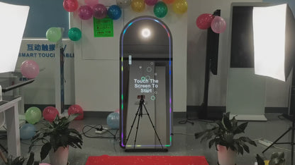 Selfie Arch Mirror Photo Booth Mirror Photo Booth Touch Screen Portable 32'' Touch Screen Photo Booth Machine for Wedding